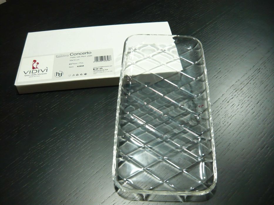 Prato retangular vidro Italiano - Novo