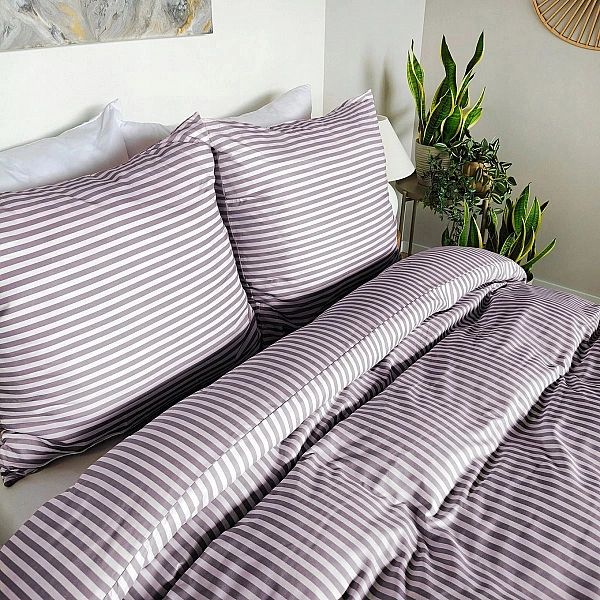 Pościel 140x200 MIKROFIBRA poszewka 70x80 KOMPLET Eusebia Home W PASY