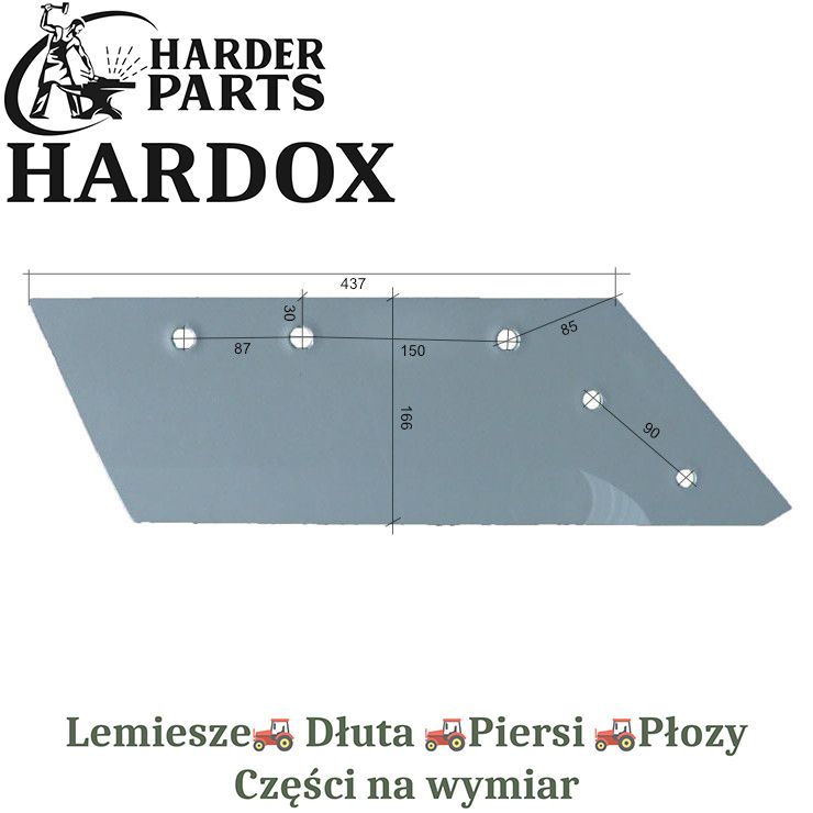 Lemiesz Brix HARDOX 405127/P części do pługa 2X lepsze niż Borowe