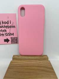 Etui Silicone Mikrofibra - iPhone X/XS - Jasnoróżowe