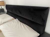 Łóżko tapicerowane z pojemnikiem. Tkanina TOP welwet noir. 160x200