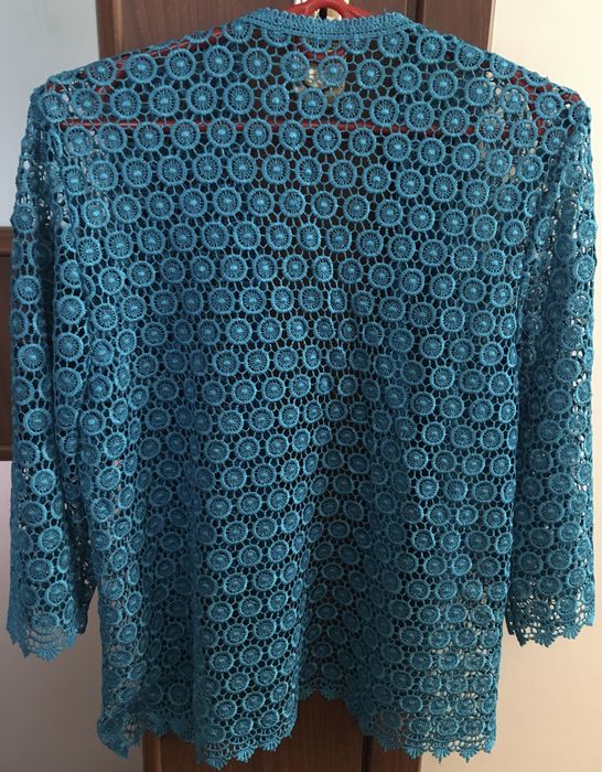 Turkusowa narzutka bez zapięcia damska