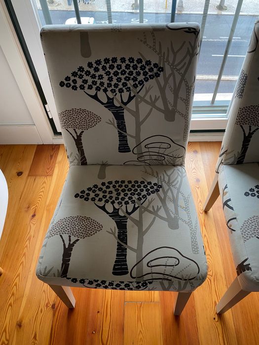 4 Cadeiras Sala de Jantar (tecido com padrão)