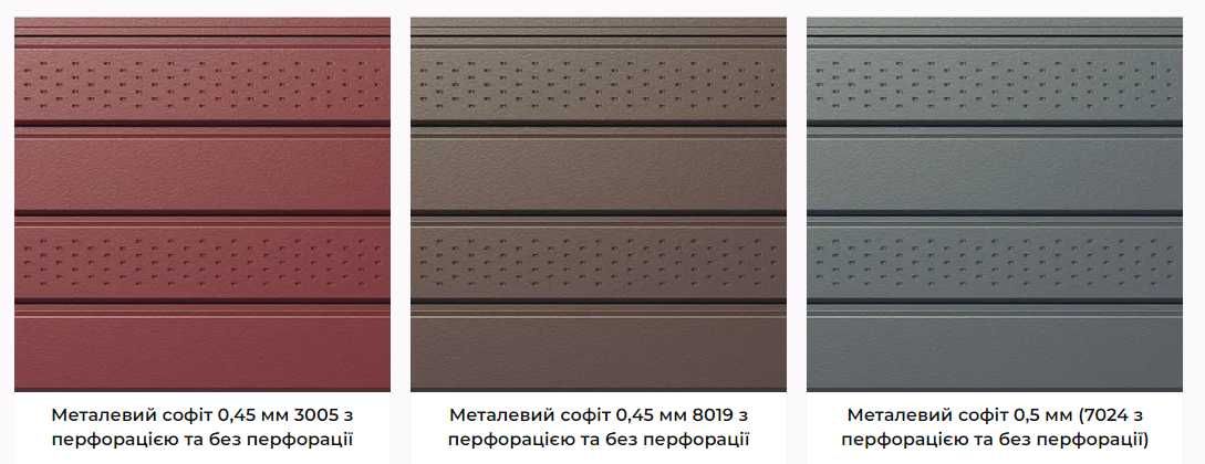 Металевий софіт/Підшива даху/Металопрофіль/Підсофіт/Ринви / Монтаж