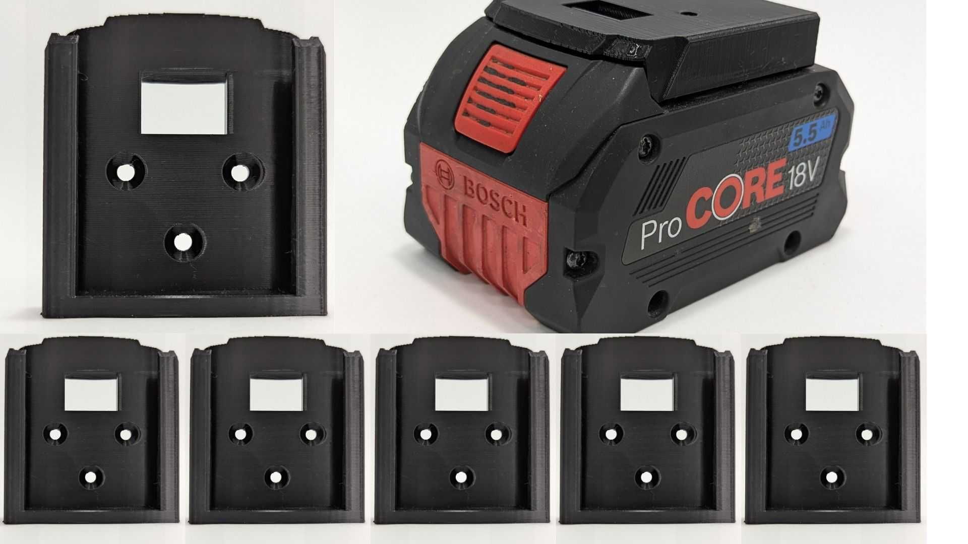 6x Uchwyt na baterie akumulator Bosch, wieszak 18v pro