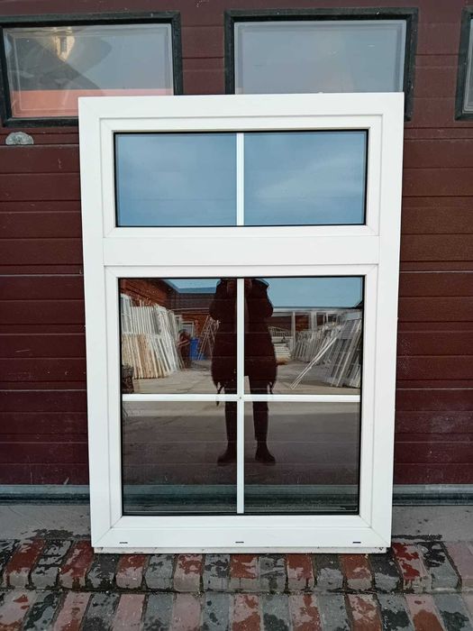 Okna z krzyżem szprosem białym 109x169 pcv plastikowe okno DOWÓZ KRAJ