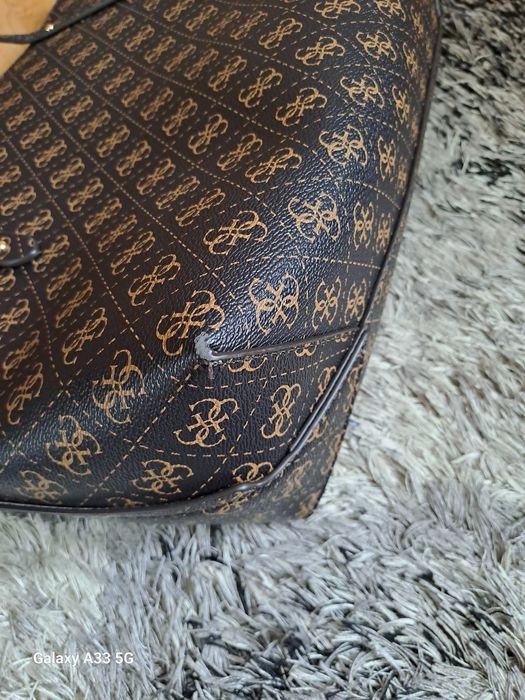 Guess Torebka Eco Brenton Tote Brązowa