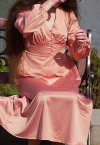 Сатинова сукня ,персикова