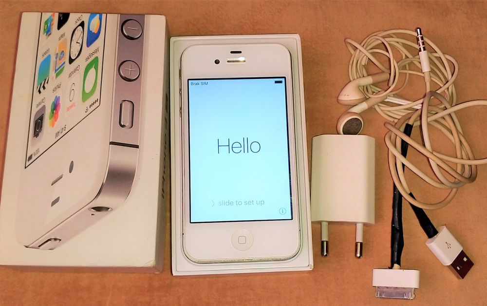 APPLE iPhone 4S 8Gb biały komplet sprawny stan IDEALNY