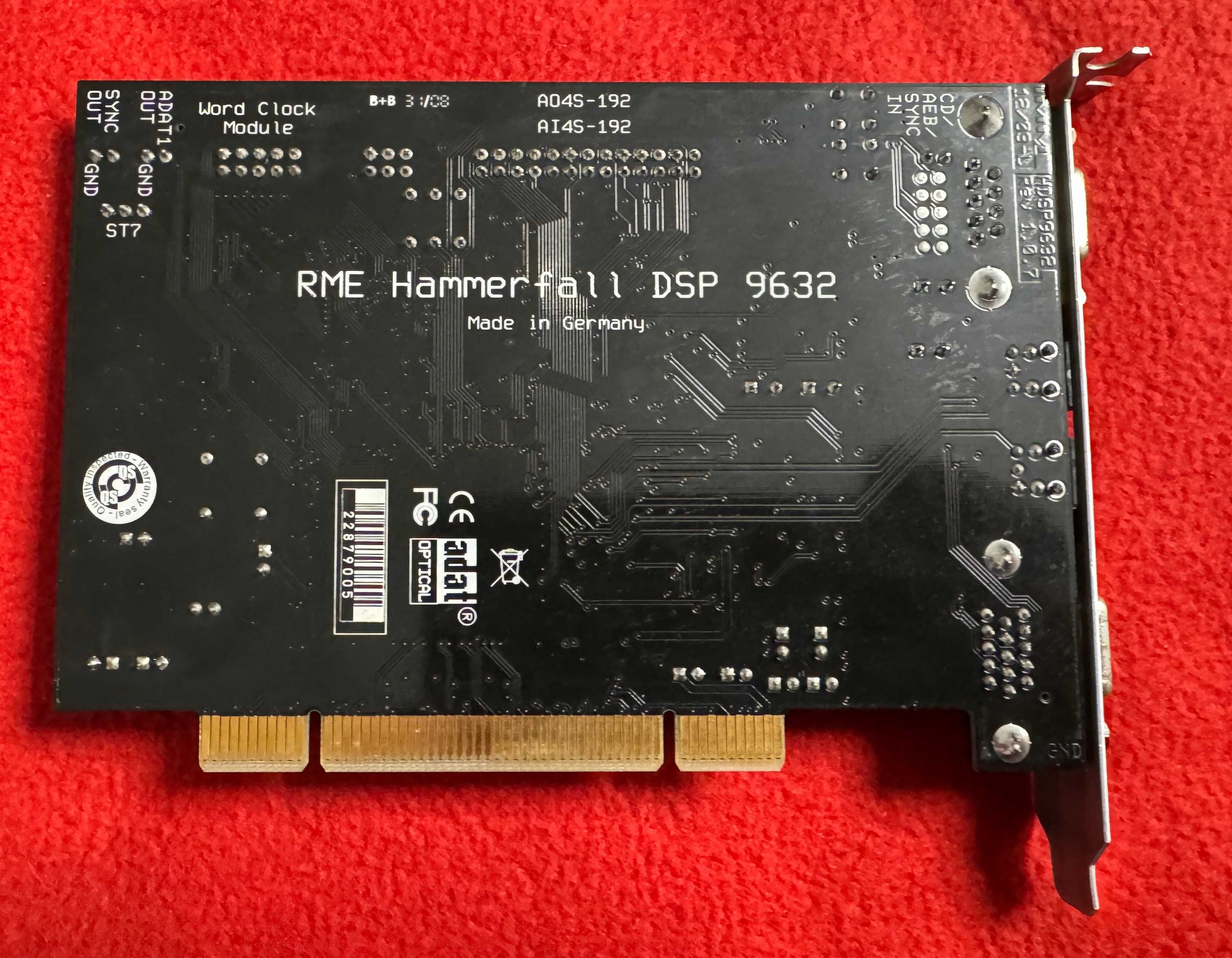 Karta dźwiękowa, interfejs audio RME hdsp 9632 z przewodami XLR