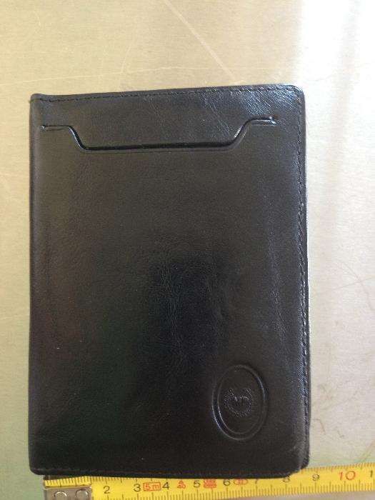 Carteira porta cartões em Pele Verdadeira Couro Preto