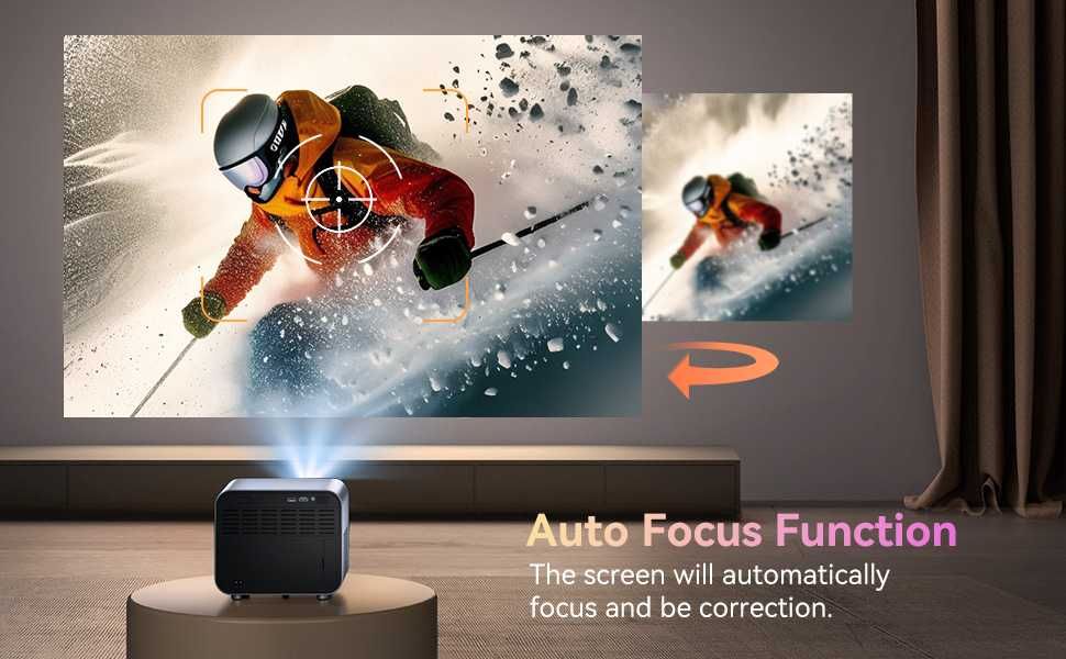 Проектор SUREWHEEL SW30 Full HD 4K LED 20000 Лм,Bluetooth 5.0,Smart TV