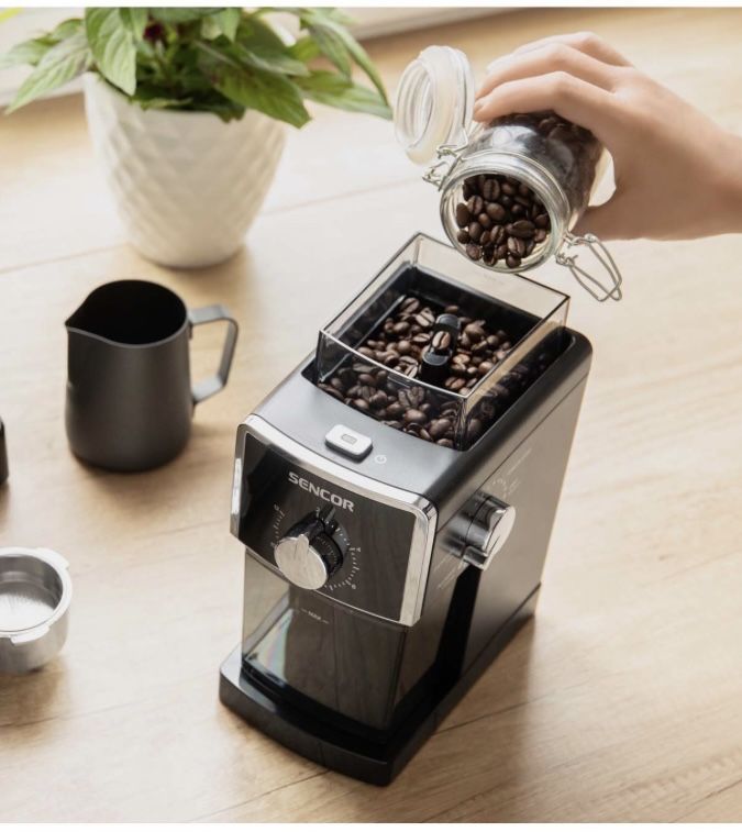 Електрична кавомолка SENCOR Electric Burr Coffee Grinder SCG 5050BK