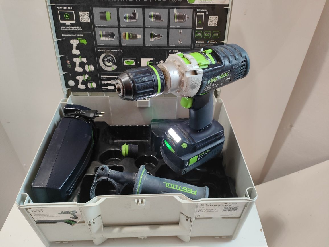 Festool PDC 18/4 akumulatorowa wiertarko-wkretarka wymienne gł 18v 5.2