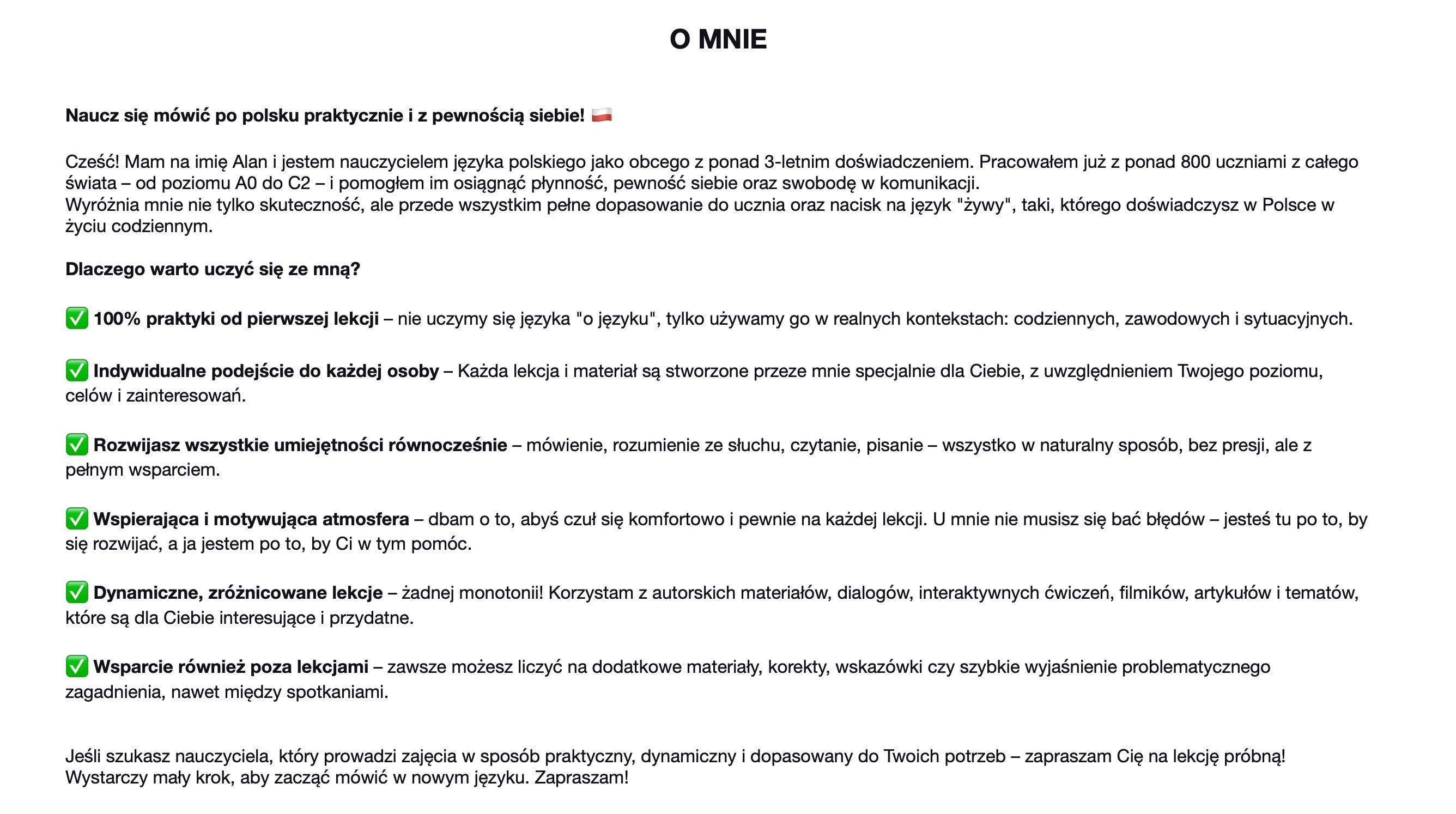 Język polski dla obcokrajowców | Korepetycje | Lekcje polskiego |