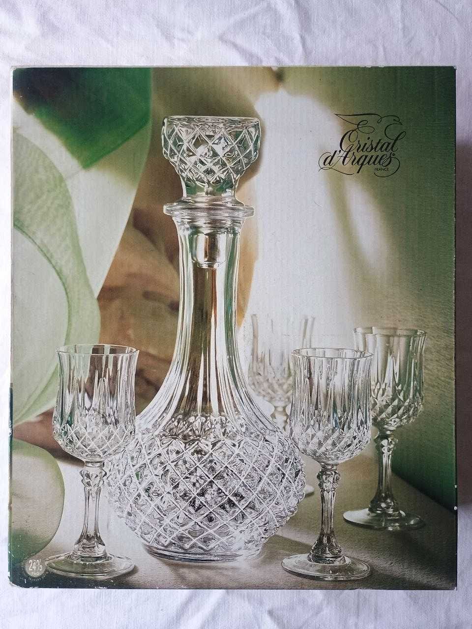 Garrafa e cálices de licor Cristal d'Arques Longchamp