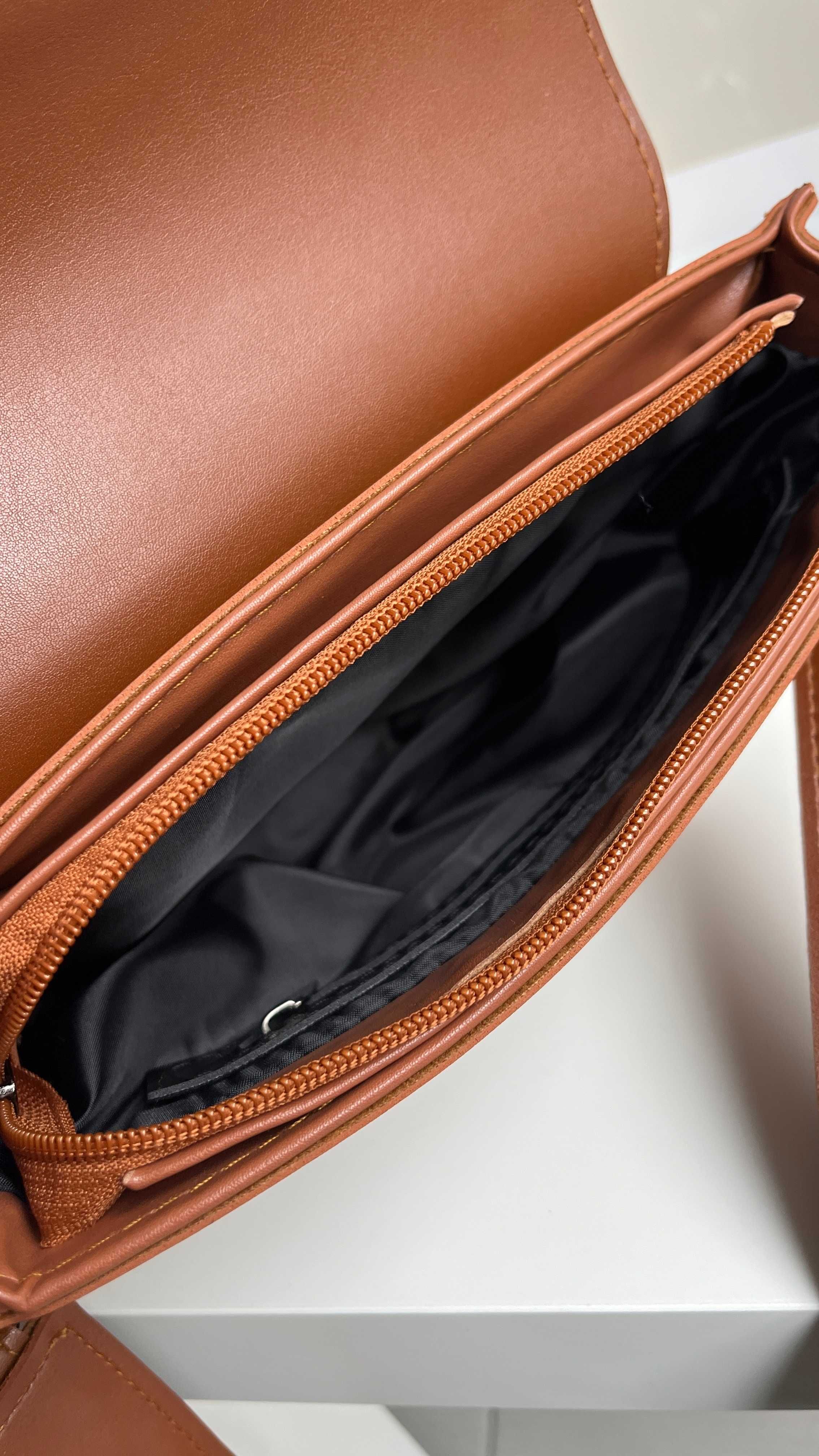 Жіноча сумка crossbody з еко-шкіри коричнева