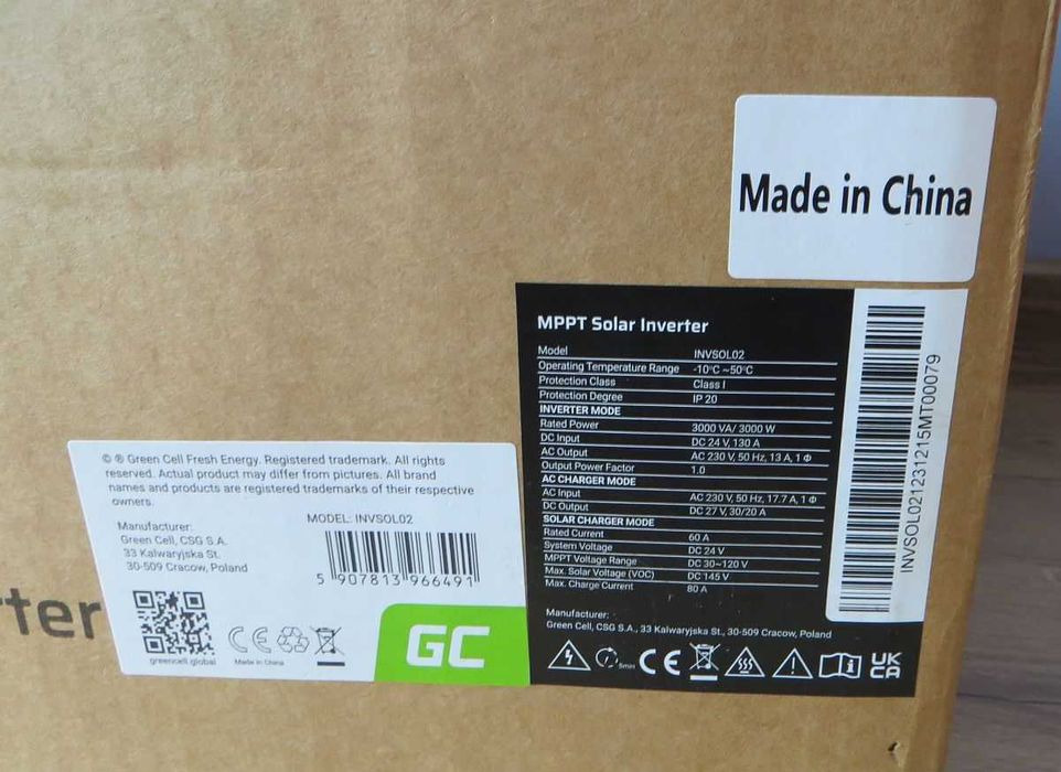 Inverter offgrid off-grid GreenCell 24V 3kW PV 50A gwarancja