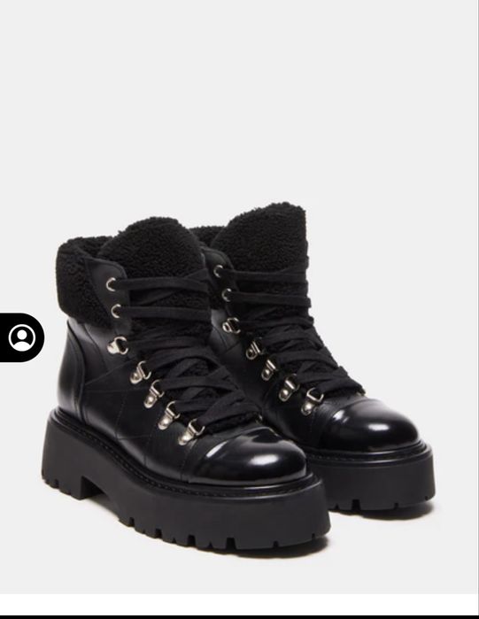 Черевики шкіряні steve madden утеплені чорні боти берці