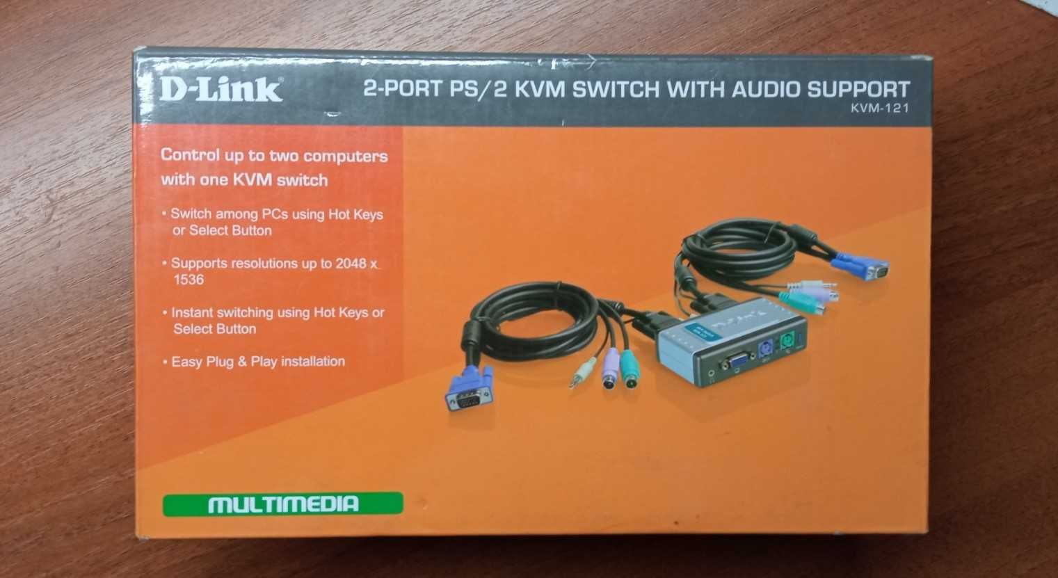 KVM-переключатель switch D-Link KVM-121 2-портовый PS/2 (KVM-121)