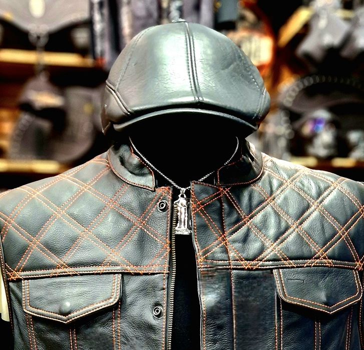 Kaszkiet męski skórzany stylowy