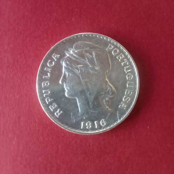 moeda prata de 50 centavos ano 1916