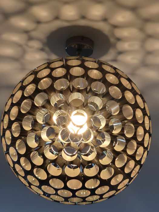 Lampa sufitowa średnica 60 cm srebrna