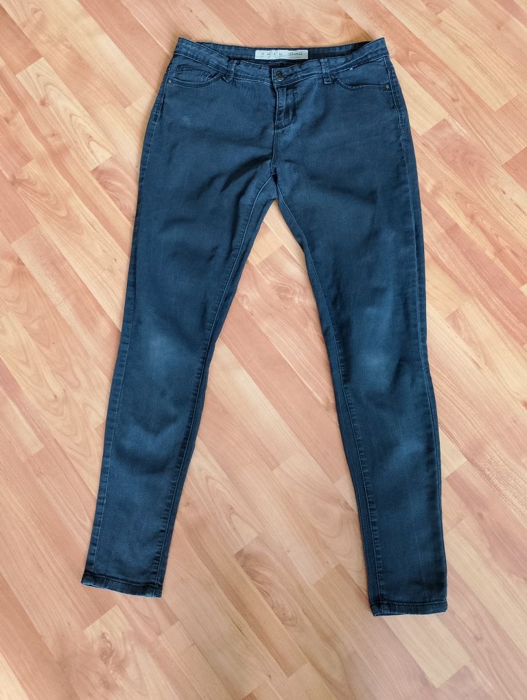 Spodnie jeansy czarne damskie skinny rurki rozmiar L