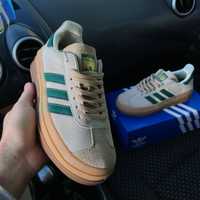 Жіночі кросівки Adidas Gazelle Bold Beige Green адідас