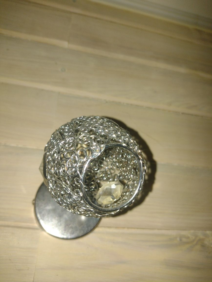Kinkiety srebrne regulowane z kryształkami - Metalowe  2sxtuki