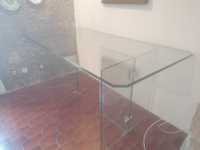 Mesa jantar/escritório totalmente em vidro