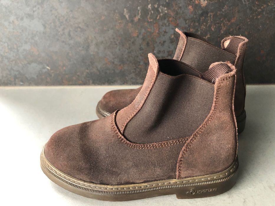 Skórzane sztyblety jeździeckie dla dzieci FOUGANZA Classic rozm 29