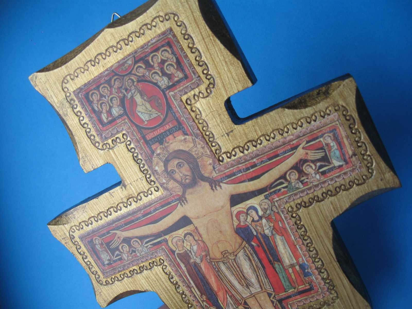 Krzyż Franciszkański (San Damiano) na ścianę drewniany 28 cm