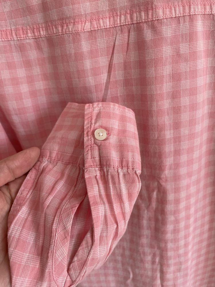 Hollister koszula w kratę różowa rozm. S