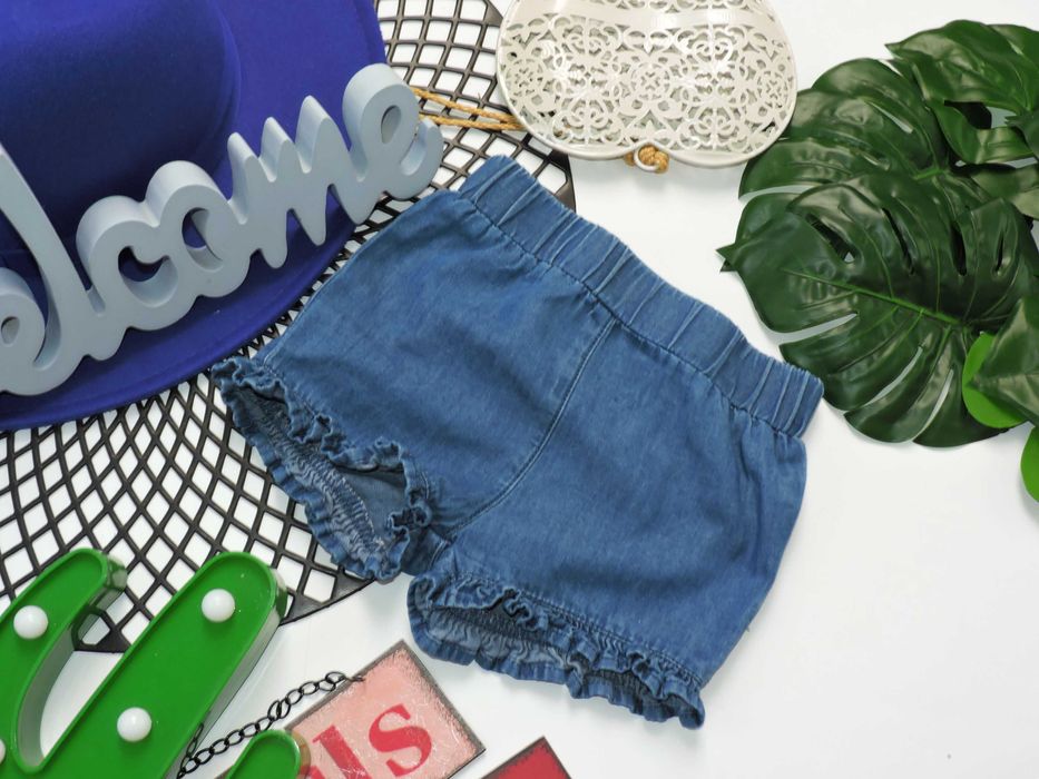Primark - szorty jeans falbanka r 62
