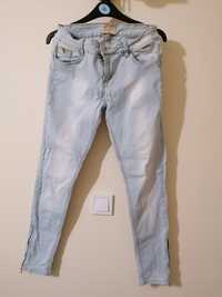 Jeansy spodnie rurki z zamkami