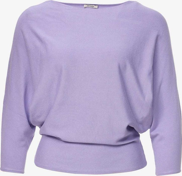 NOWY sweter nietoperzowy z wiskozy rękawy ¾ liliowy nietoperz Orsay S