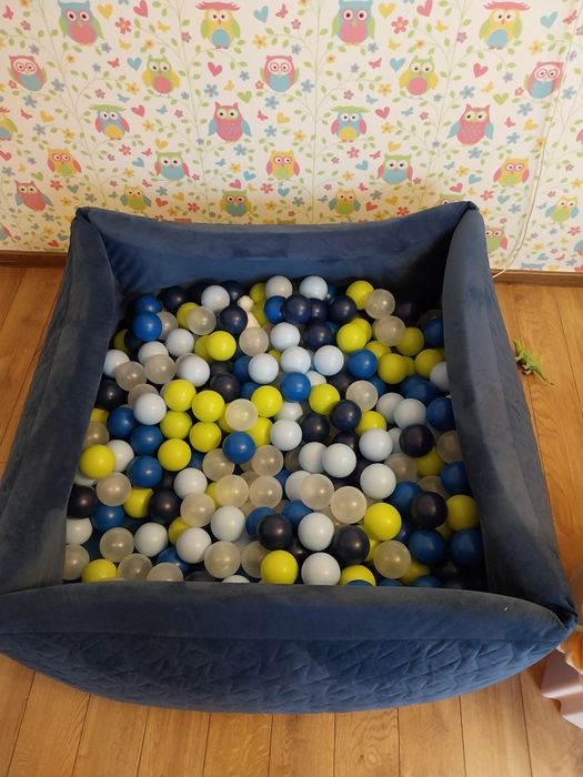 Duży suchy basen z kulkami XXL 2-osobowy granatowy do zabawy kulki