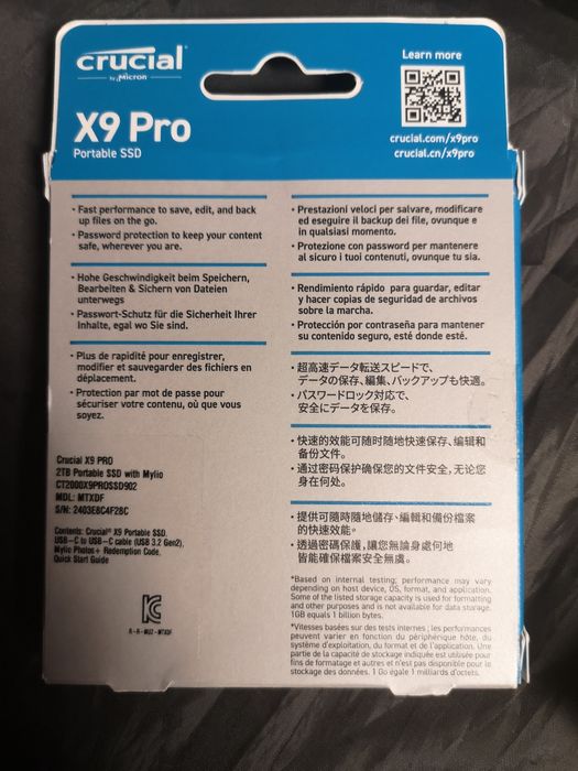 Crucial X9 Pro SSD 2TB CT2000X9PROSSD902