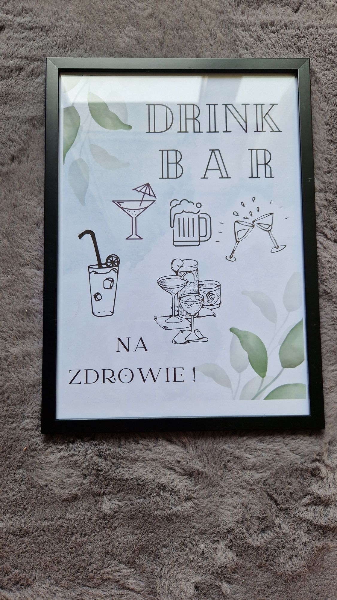 Ramka z napisem Drink bar