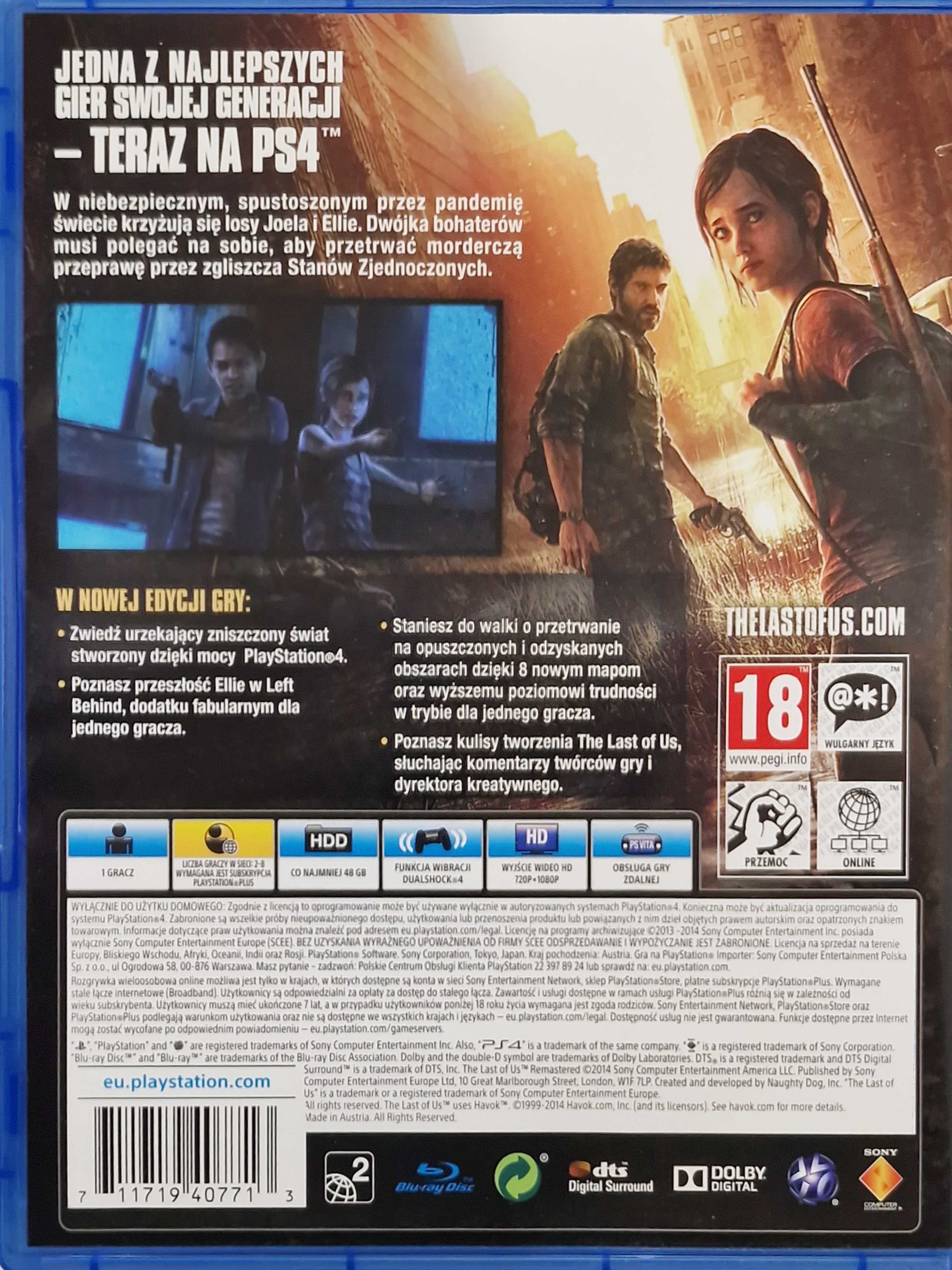 The Last Of Us 1 Remastered - Playstation 4