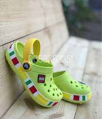 Детская летняя обувь Лего Кроксы Дитячі Crocs Lego зеленого кольору