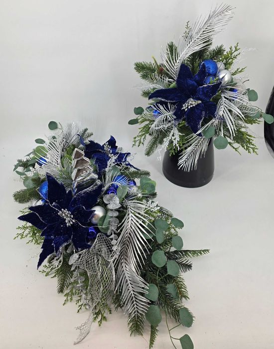 Komplet świąteczny na grób, wiązanka na cmentarz, Boże Narodzenie