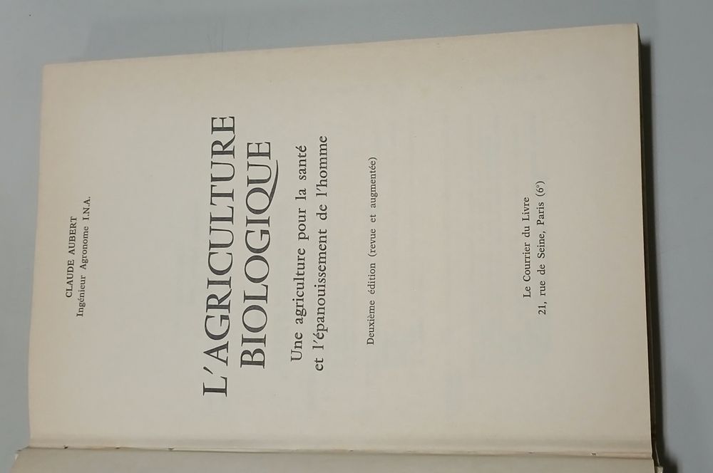L'agriculture biologiqie-Claude Aubert