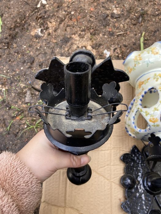 Par de apliques pintados à mão