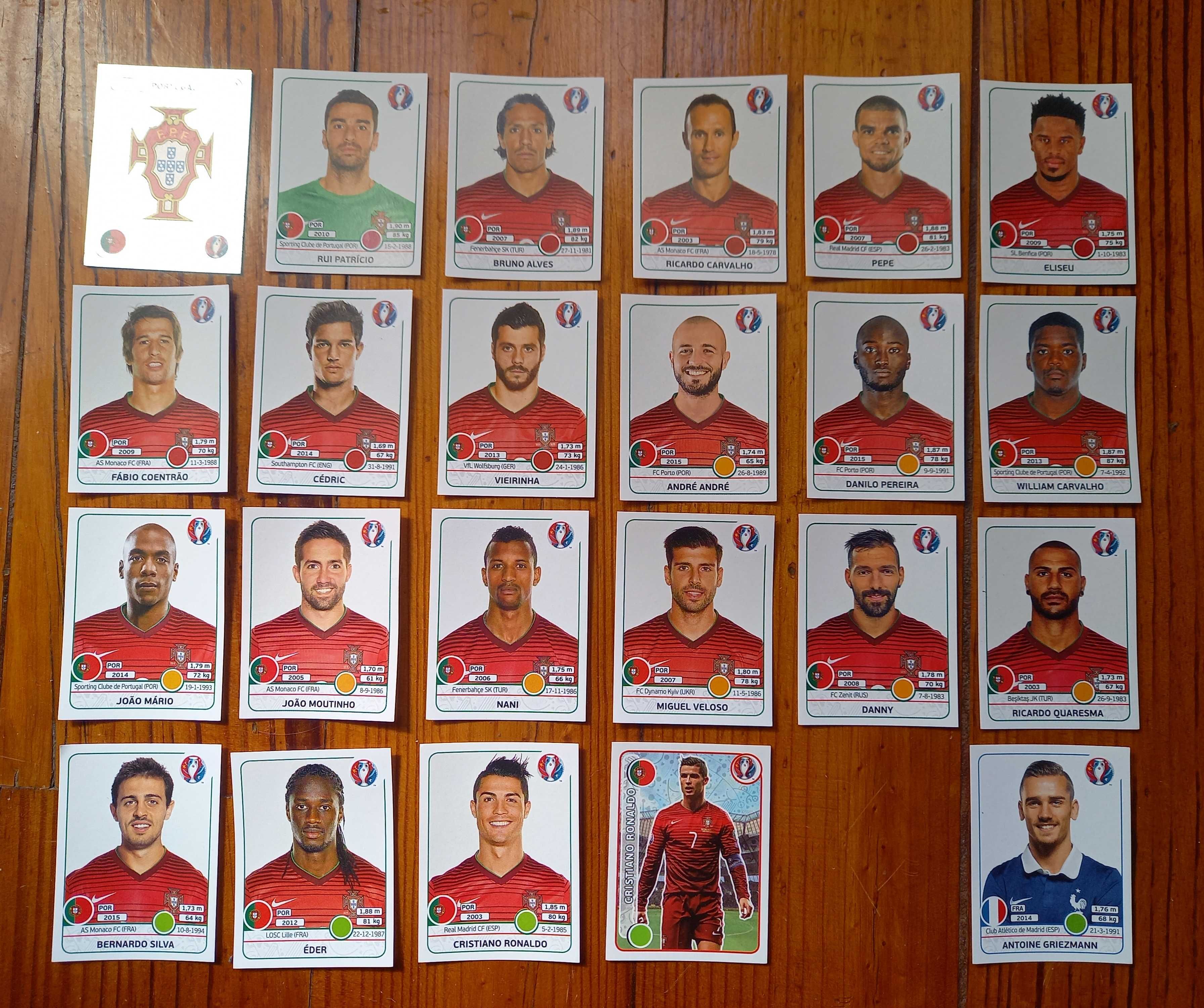 Cromos Europeus de futebol(Portugal e Vencedores)da Panini