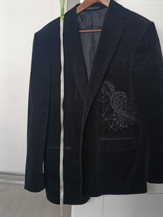 Męska marynarka czarna, sztruks 'New Man' r.50