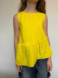 Koszulka żółta z falbanką, rozmiar 164