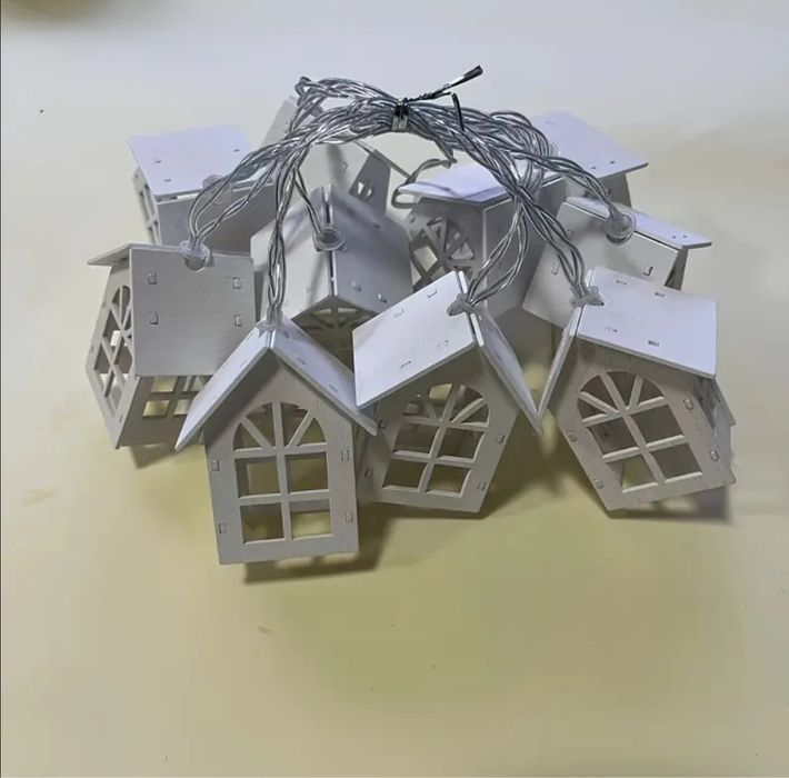 Гірлянда будиночки, світлодіодна гірлянда будинки, гірлянда штора роса