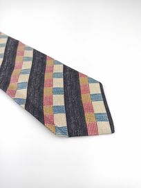 Hugo Boss szary jedwabny krawat w paski ulu52